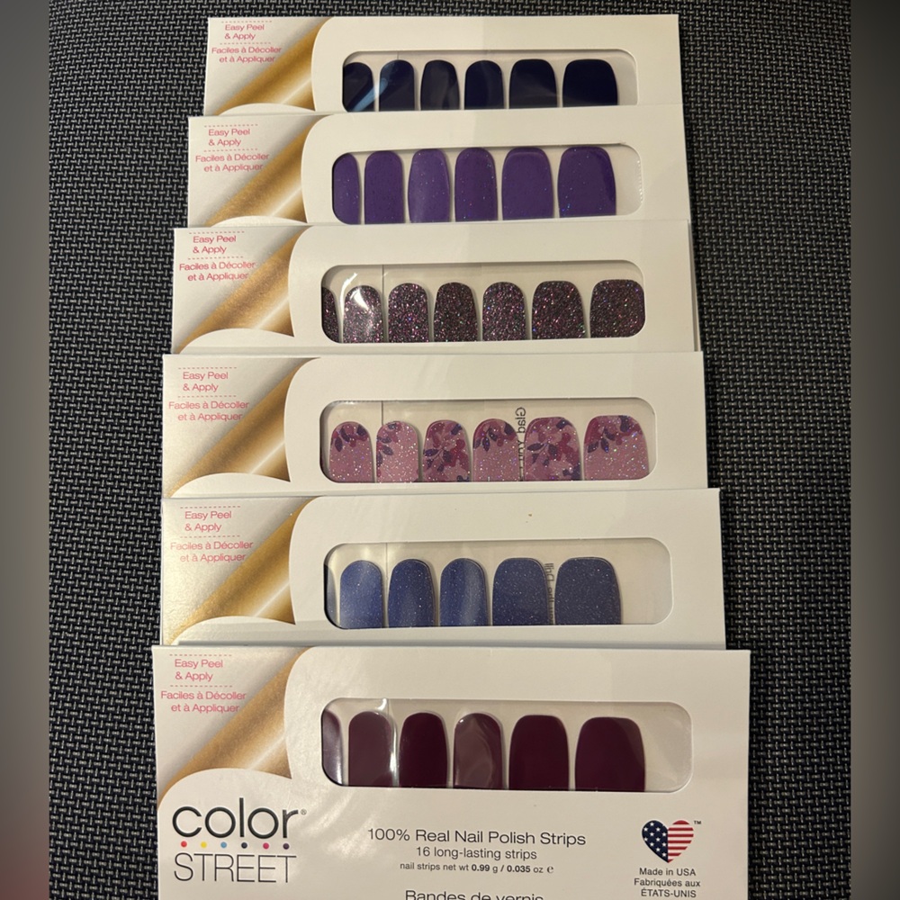 Color Street Purple Nail Polish Strips Bundle